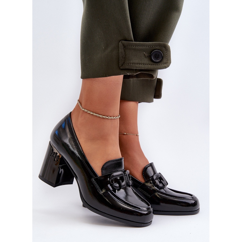 S.Barski Chaussures à talons hauts pour femmes, noir verni D&amp;A MR38-973 le noir 2