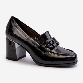 S.Barski Chaussures à talons hauts pour femmes, noir verni D&amp;A MR38-973 1