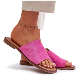 Tongs Femme Daim Fuchsia Amite rose 8