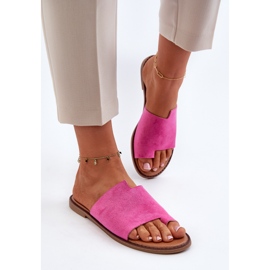 Tongs Femme Daim Fuchsia Amite rose 4