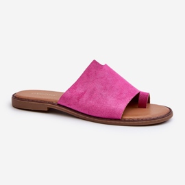 Tongs Femme Daim Fuchsia Amite rose 1