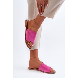 Tongs Femme Daim Fuchsia Amite rose 6
