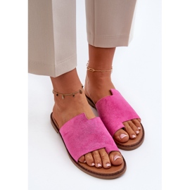 Tongs Femme Daim Fuchsia Amite rose 7