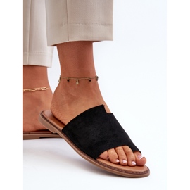 Tongs noires en daim Amite pour femmes le noir 5