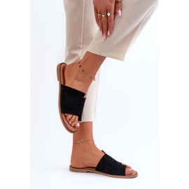 Tongs noires en daim Amite pour femmes le noir 6