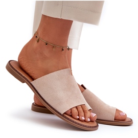 Tongs Femme Daim Beige Amite 7