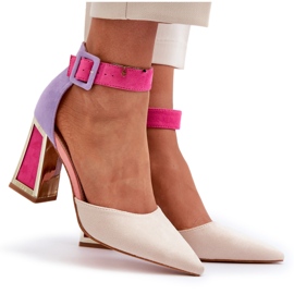 Escarpins en Daim à Talon Haut Multicolore Lodho 10