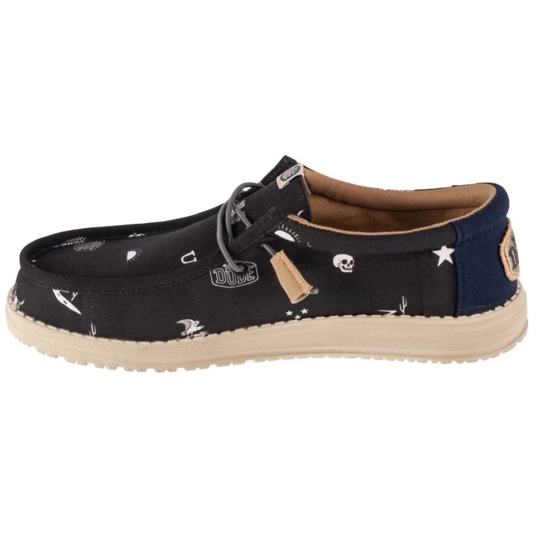 Hey Dude Wally Stars N Skulls Print M 41284-001 chaussures noir 1