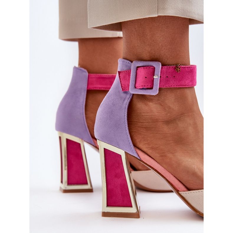 Escarpins en Daim à Talon Haut Multicolore Lodho 1