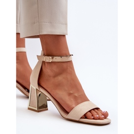 Sandales en daim sur talon haut Beige Pholia 6