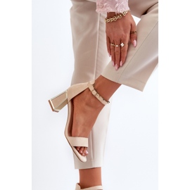 Sandales en daim sur talon haut Beige Pholia 7