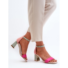 Sandales à talon haut Pholia en daim fuchsia multicolore 9