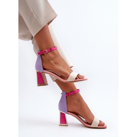 Sandales en daim à talon haut, Pholia Rose multicolore 9