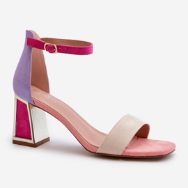 Sandales en daim à talon haut, Pholia Rose multicolore 2