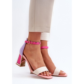 Sandales en daim à talon haut, Pholia Rose multicolore 3