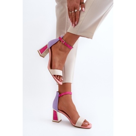 Sandales en daim à talon haut, Pholia Rose multicolore 4
