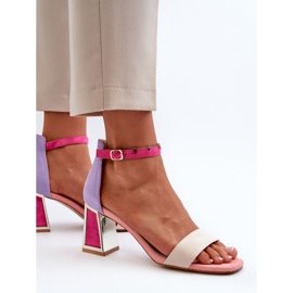 Sandales en daim à talon haut, Pholia Rose multicolore 7