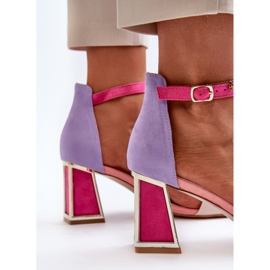 Sandales en daim à talon haut, Pholia Rose multicolore 8