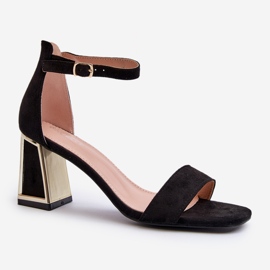 Sandales Pholia en daim noir sur talon haut le noir 1