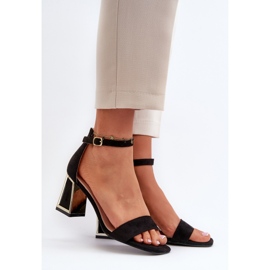 Sandales Pholia en daim noir sur talon haut le noir 2