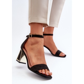 Sandales Pholia en daim noir sur talon haut le noir 3