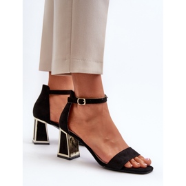 Sandales Pholia en daim noir sur talon haut le noir 5
