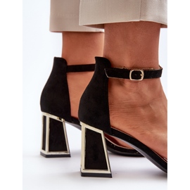 Sandales Pholia en daim noir sur talon haut le noir 7