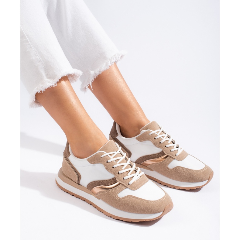 Chaussures de sport femme beiges 1