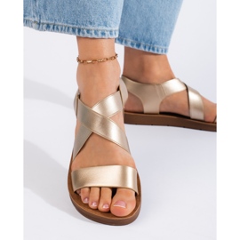 Sandales femme dorées à enfiler d'or 2