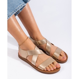 Sandales femme dorées à enfiler d'or 1