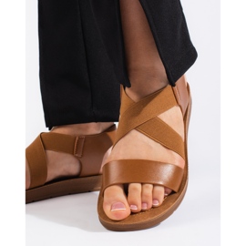 Sandales slip-on femme camel brun 2