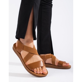 Sandales slip-on femme camel brun 3