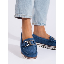 Goodin Mocassins plateforme ajourés bleus 1