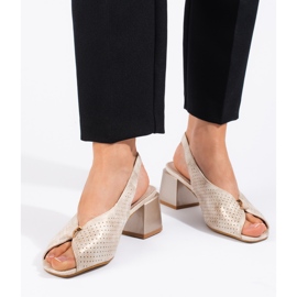 Goodin Élégantes sandales dorées à talons hauts 2