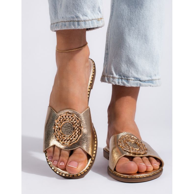 Goodin Babouches dorées femme d'or 1