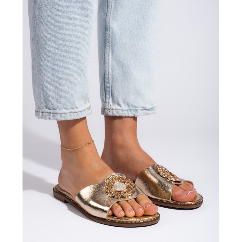 Goodin Babouches dorées femme d'or 2 Goodin Babouches dorées femme d'or 2