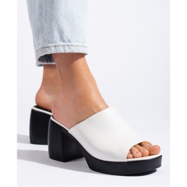 Goodin Tongs à talons hauts pour femmes blanches 1