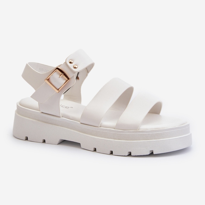 Sandales pour femmes à semelle massive, blanches Nicarda 1