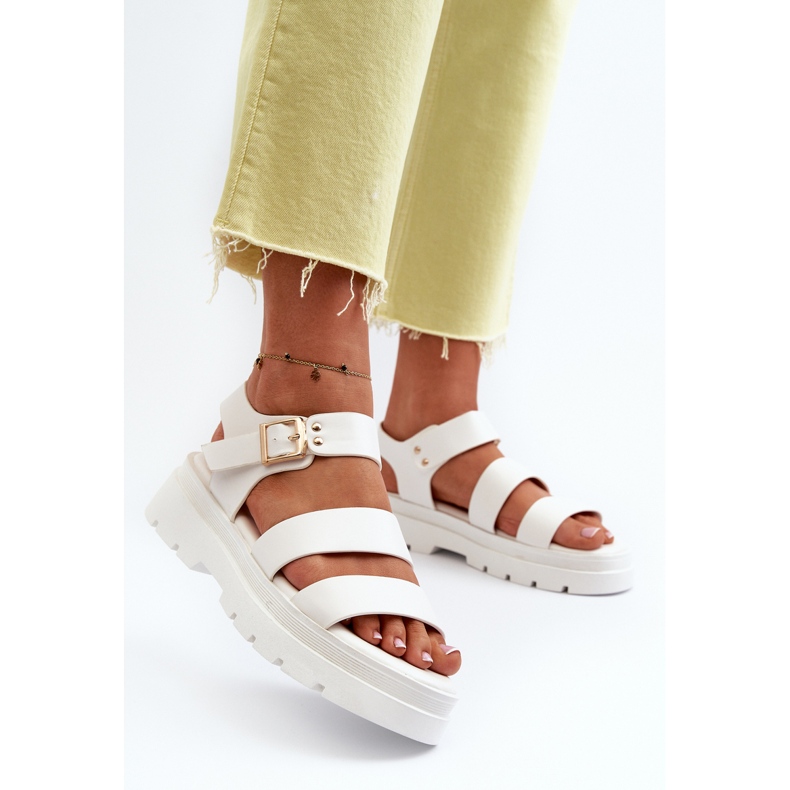 Sandales pour femmes à semelle massive, blanches Nicarda 2