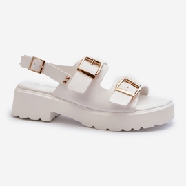 Sandales Femme Avec Boucles Cuir Eco Blanc Konanttia 1