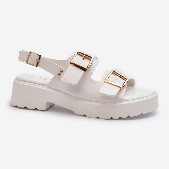 Sandales Femme Avec Boucles Cuir Eco Blanc Konanttia 1