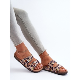 Tongs pour femmes beiges et marron à boucles Oliena 1