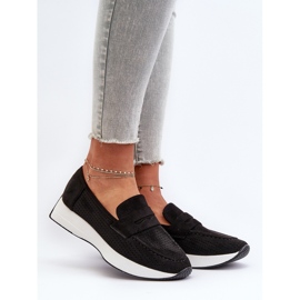 Mocassins Femme Sur La Plateforme Eco Daim Noir Inesqua le noir 2