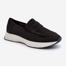 Mocassins Femme Sur La Plateforme Eco Daim Noir Inesqua le noir 1