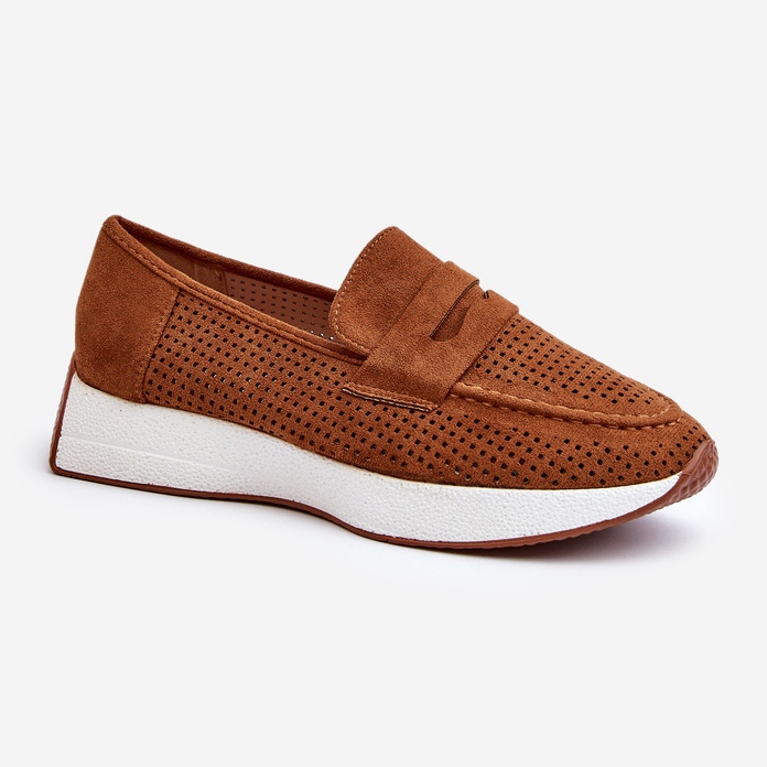 Mocassins Inesqua en daim écologique pour femmes sur la plateforme brun 1 Mocassins Inesqua en daim écologique pour femmes sur la plateforme brun 1