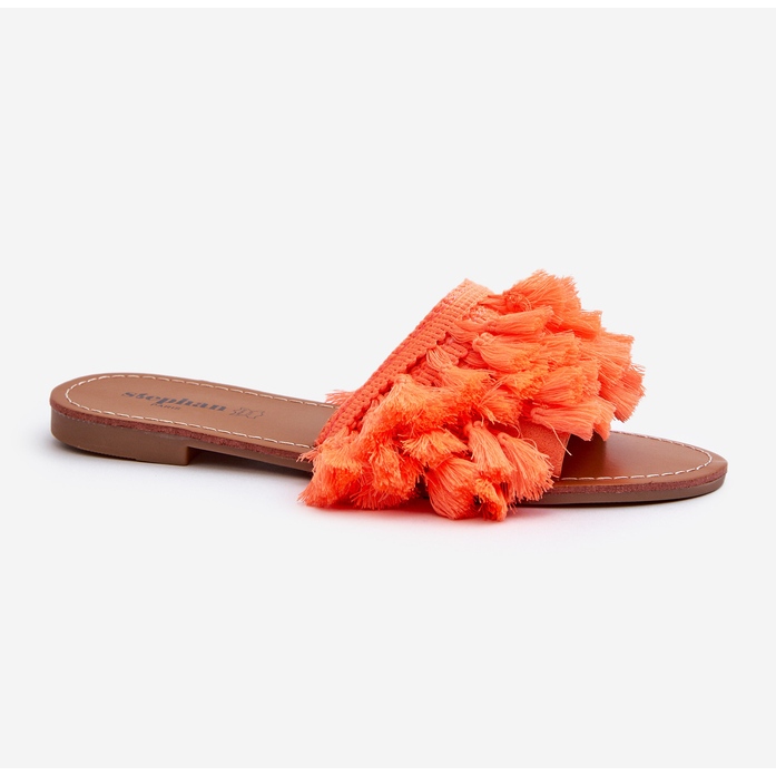 Tongs plates pour femmes, orange Rialle 1