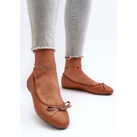 Ballerines En Cuir Écologique Avec Noeud Camel Sandelal brun 3