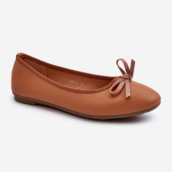 Ballerines En Cuir Écologique Avec Noeud Camel Sandelal brun 1