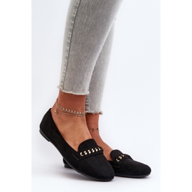 Mocassins brillants pour femmes avec chaîne, Aredilla noir le noir 2