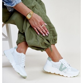 Baskets ajourées en cuir blanc Vinceza 1